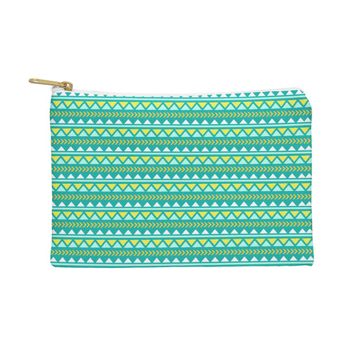 Allyson Johnson Teal And Yellow Aztec Pouch