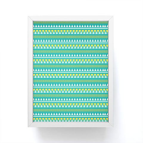 Allyson Johnson Teal And Yellow Aztec Framed Mini Art Print