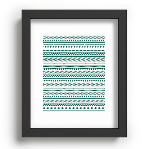 Allyson Johnson Teal Aztec Recessed Framing Rectangle