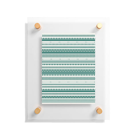 Allyson Johnson Teal Aztec Floating Acrylic Print