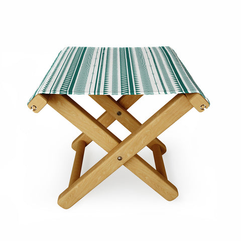 Allyson Johnson Teal Aztec Folding Stool