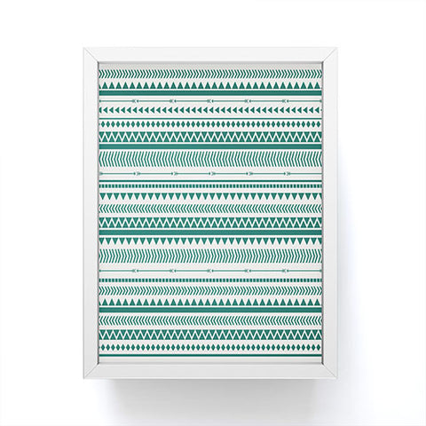 Allyson Johnson Teal Aztec Framed Mini Art Print