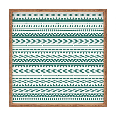 Allyson Johnson Teal Aztec Square Tray