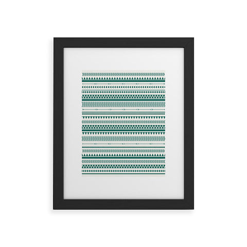 Allyson Johnson Teal Aztec Framed Art Print