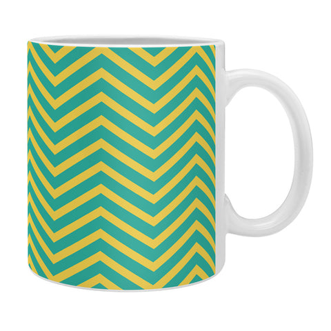 Allyson Johnson Teal Chartreuse Chevron Coffee Mug