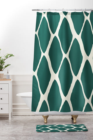 Allyson Johnson Teal Dreams Shower Curtain And Mat