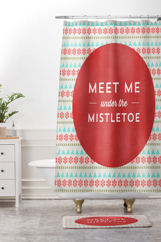 Allyson Johnson Under The Mistletoe Shower Curtain And Mat