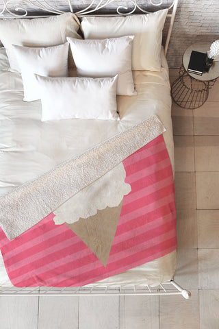 Allyson Johnson Vanilla Ice Cream Fleece Throw Blanket