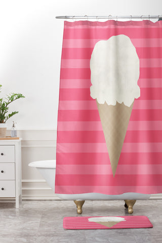 Allyson Johnson Vanilla Ice Cream Shower Curtain And Mat