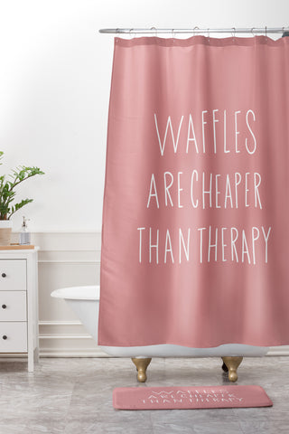 Allyson Johnson waffles are cheaper than therapy Shower Curtain And Mat