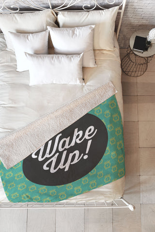 Allyson Johnson Wakey Wakey Fleece Throw Blanket