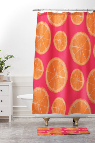 Allyson Johnson What rhymes with orange Shower Curtain And Mat