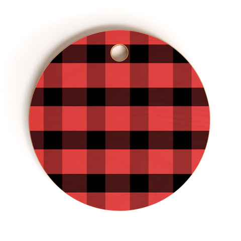 Allyson Johnson Winter Plaid Cutting Board Round