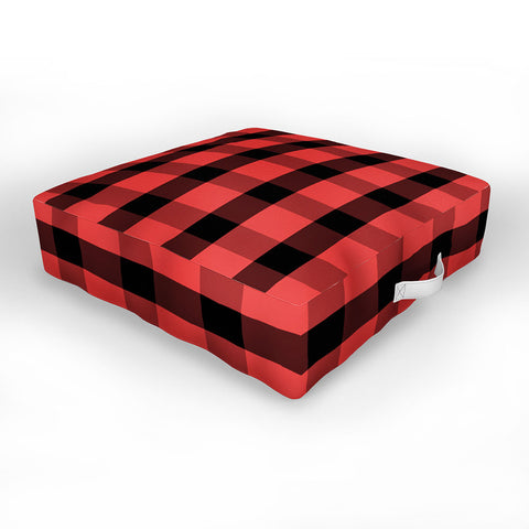 Allyson Johnson Winter Plaid Outdoor Floor Cushion
