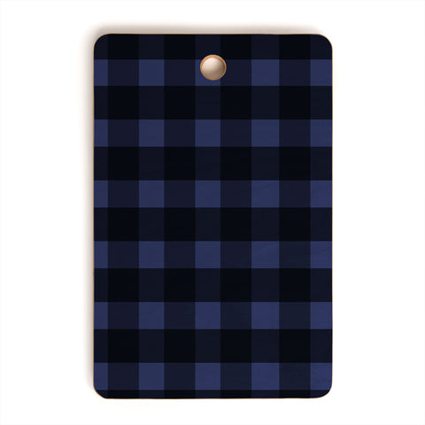 Allyson Johnson Woodsy Blue Plaid Cutting Board Rectangle