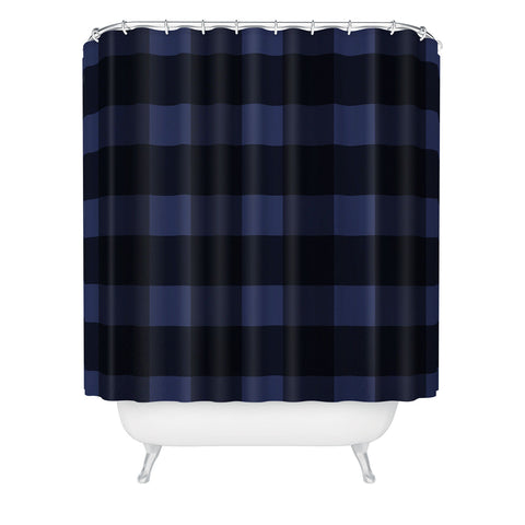 Allyson Johnson Woodsy Blue Plaid Shower Curtain
