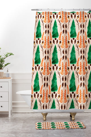 Allyson Johnson Woodsy Shower Curtain And Mat