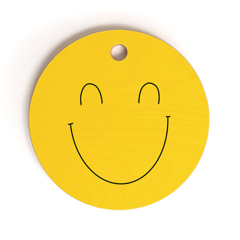 Allyson Johnson Yellow smiley face Cutting Board Round