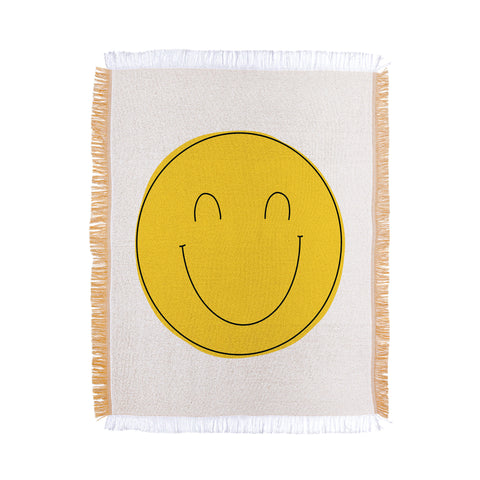 Allyson Johnson Yellow smiley face Throw Blanket