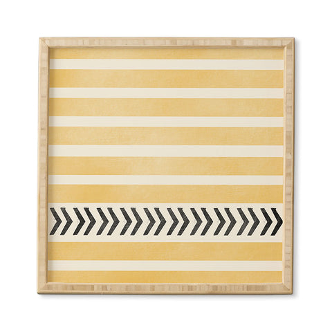 Allyson Johnson Yellow Stripes And Arrows Framed Wall Art