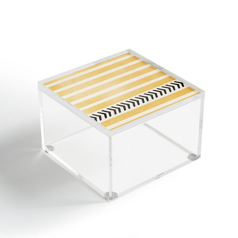Allyson Johnson Yellow Stripes And Arrows Acrylic Box