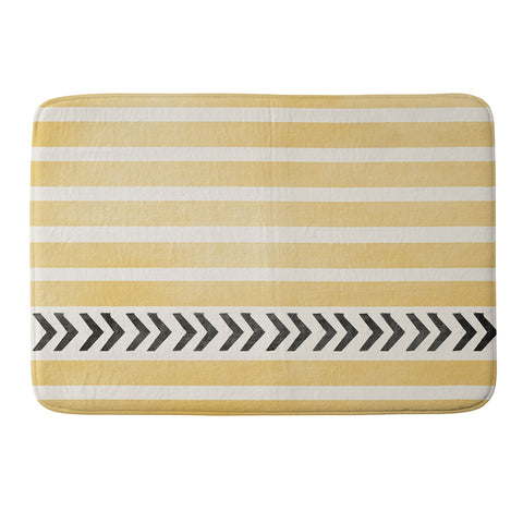 Allyson Johnson Yellow Stripes And Arrows Memory Foam Bath Mat