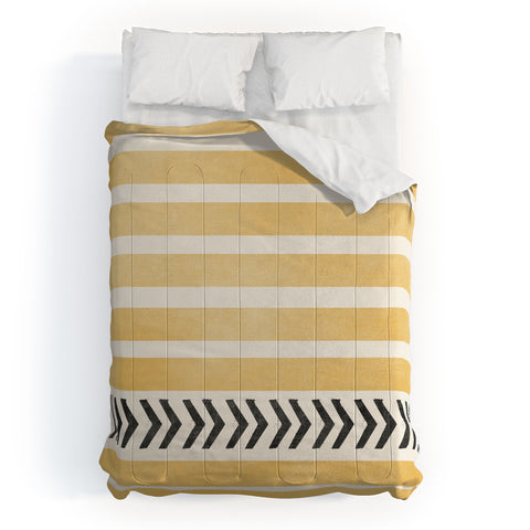 Allyson Johnson Yellow Stripes And Arrows Comforter