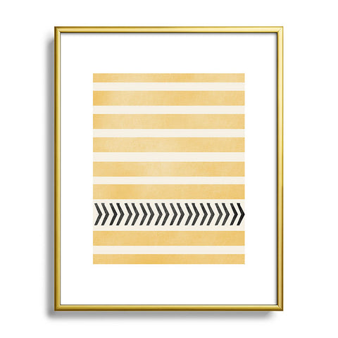 Allyson Johnson Yellow Stripes And Arrows Metal Framed Art Print
