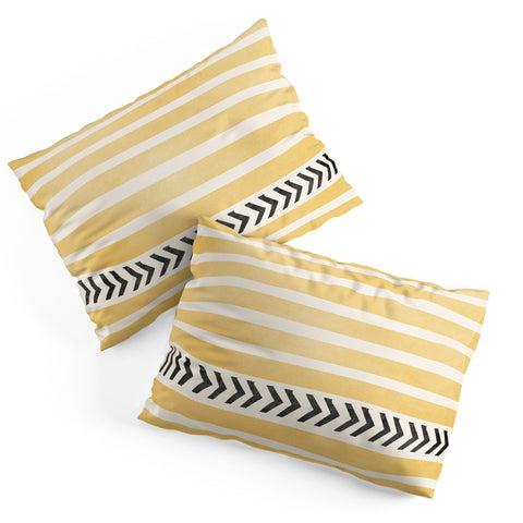 Allyson Johnson Yellow Stripes And Arrows Pillow Shams