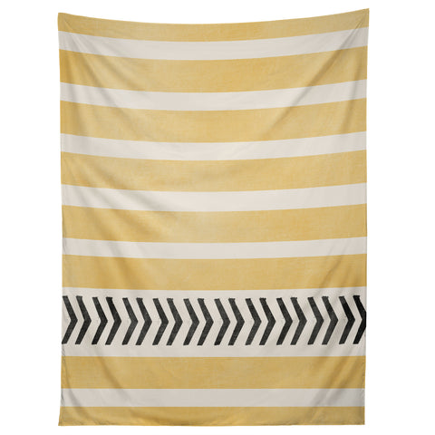 Allyson Johnson Yellow Stripes And Arrows Tapestry