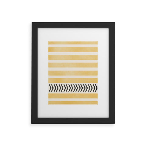 Allyson Johnson Yellow Stripes And Arrows Framed Art Print
