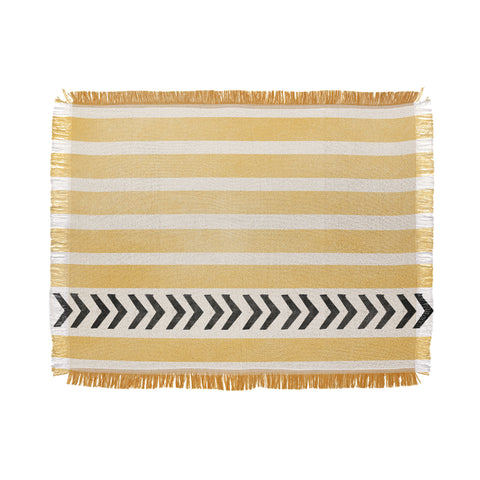 Allyson Johnson Yellow Stripes And Arrows Throw Blanket