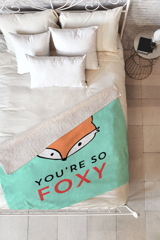Allyson Johnson You are so foxy Fleece Throw Blanket