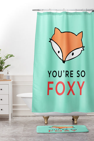 Allyson Johnson You are so foxy Shower Curtain And Mat