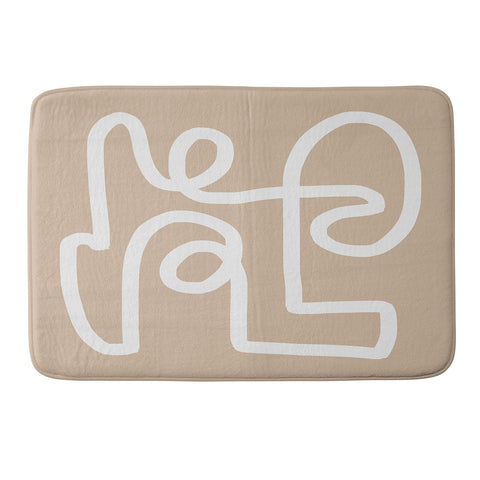 almostmakesperfect beige squiggle Memory Foam Bath Mat