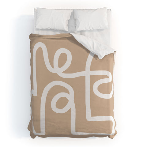 almostmakesperfect beige squiggle Duvet Cover