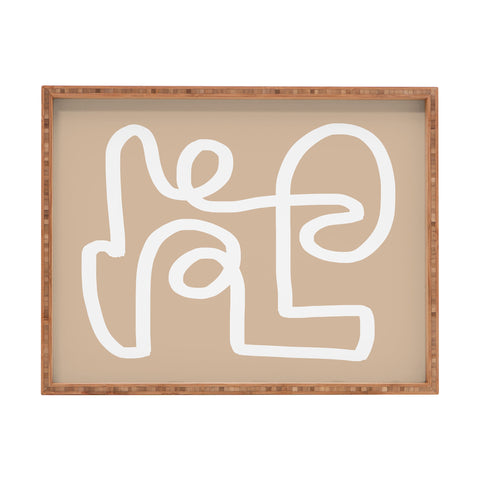 almostmakesperfect beige squiggle Rectangular Tray