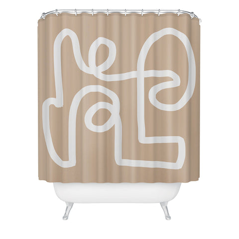almostmakesperfect beige squiggle Shower Curtain