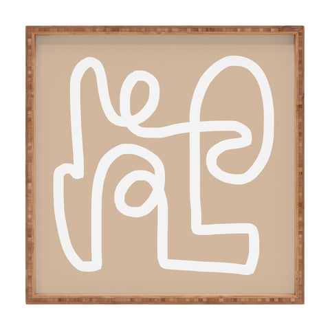 almostmakesperfect beige squiggle Square Tray
