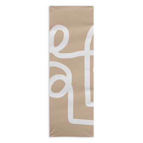 almostmakesperfect beige squiggle Yoga Towel