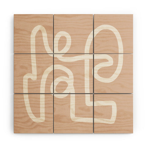 almostmakesperfect blush squiggle Wood Wall Mural