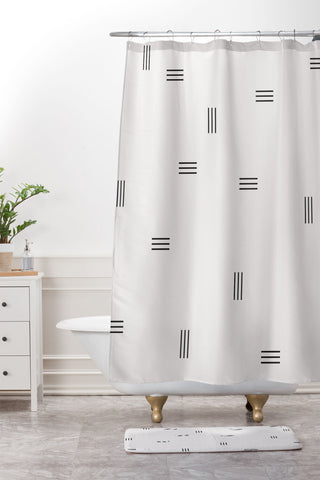 almostmakesperfect stripe 2 Shower Curtain And Mat