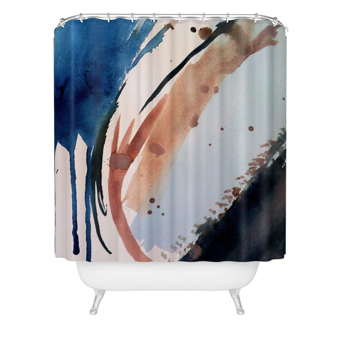 Alyssa Hamilton Art 708 a minimal mixed media Shower Curtain