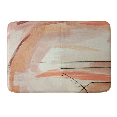 Alyssa Hamilton Art Aly 3 minimal pinks white Memory Foam Bath Mat
