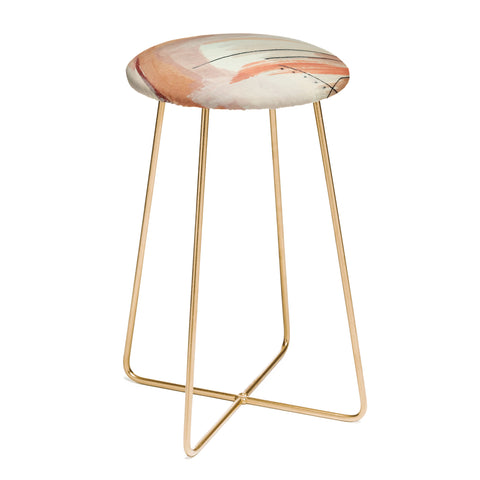 Alyssa Hamilton Art Aly 3 minimal pinks white Counter Stool