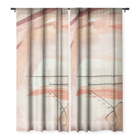 Alyssa Hamilton Art Aly 3 minimal pinks white Sheer Non Repeat