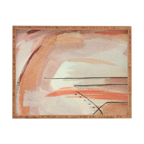 Alyssa Hamilton Art Aly 3 minimal pinks white Rectangular Tray