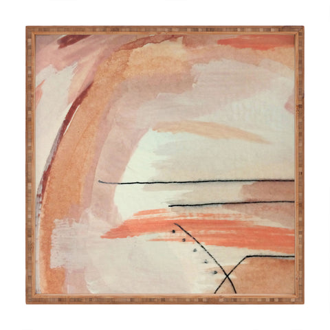 Alyssa Hamilton Art Aly 3 minimal pinks white Square Tray