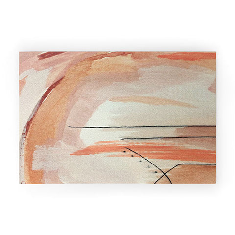 Alyssa Hamilton Art Aly 3 minimal pinks white Welcome Mat