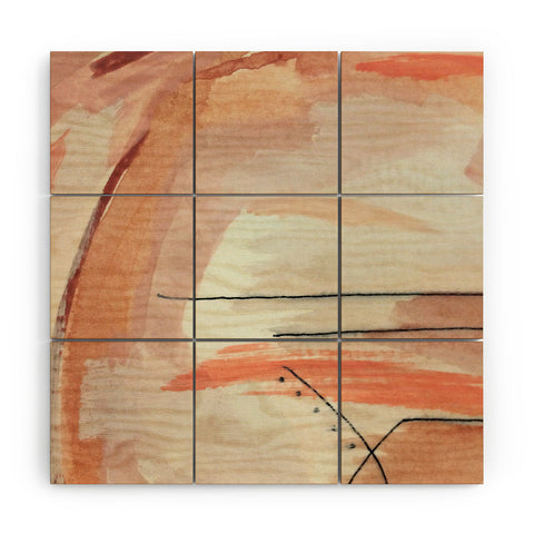 Alyssa Hamilton Art Aly 3 minimal pinks white Wood Wall Mural